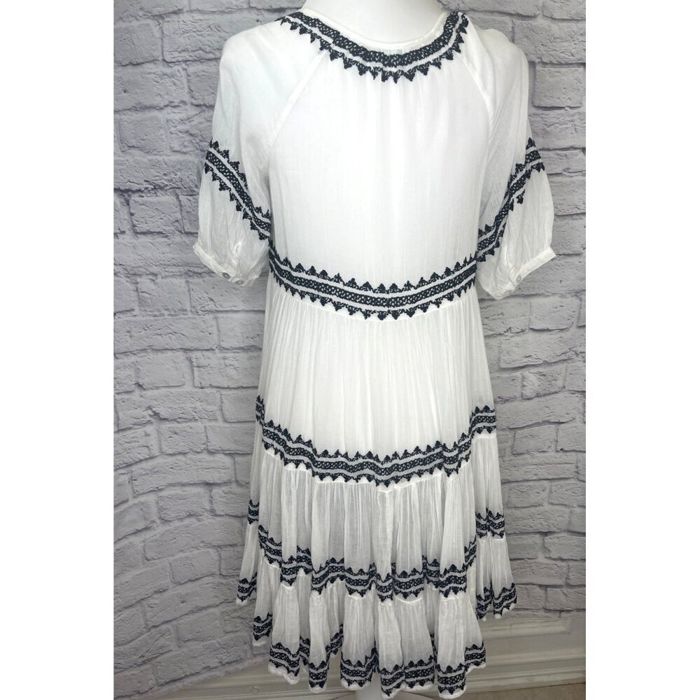 Sundance Sea La Vie Dress Embroidered Button Down Ladies Size PSmall White Black - Picture 4 of 12